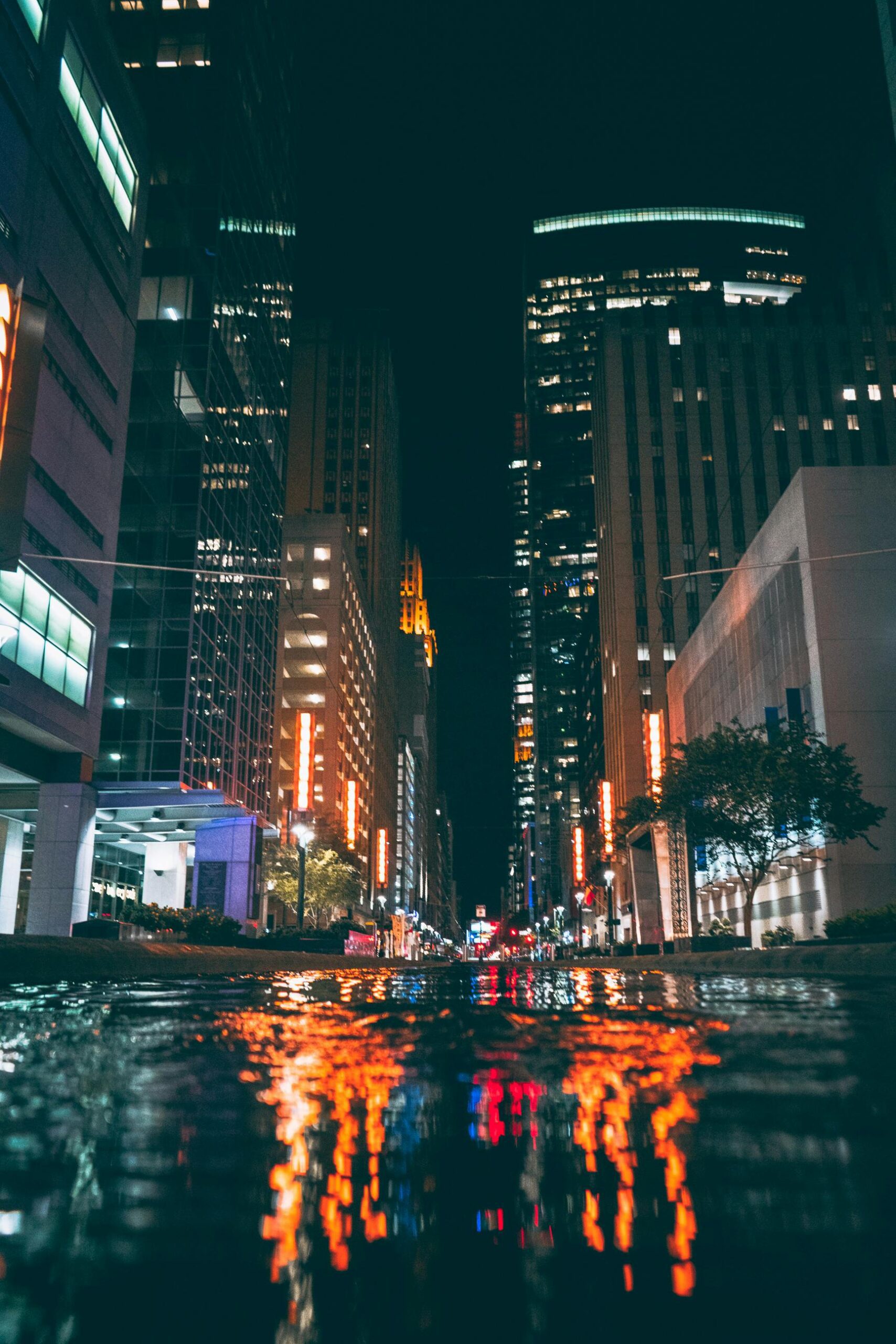 A look at Houston at night pending natural disaster trauma