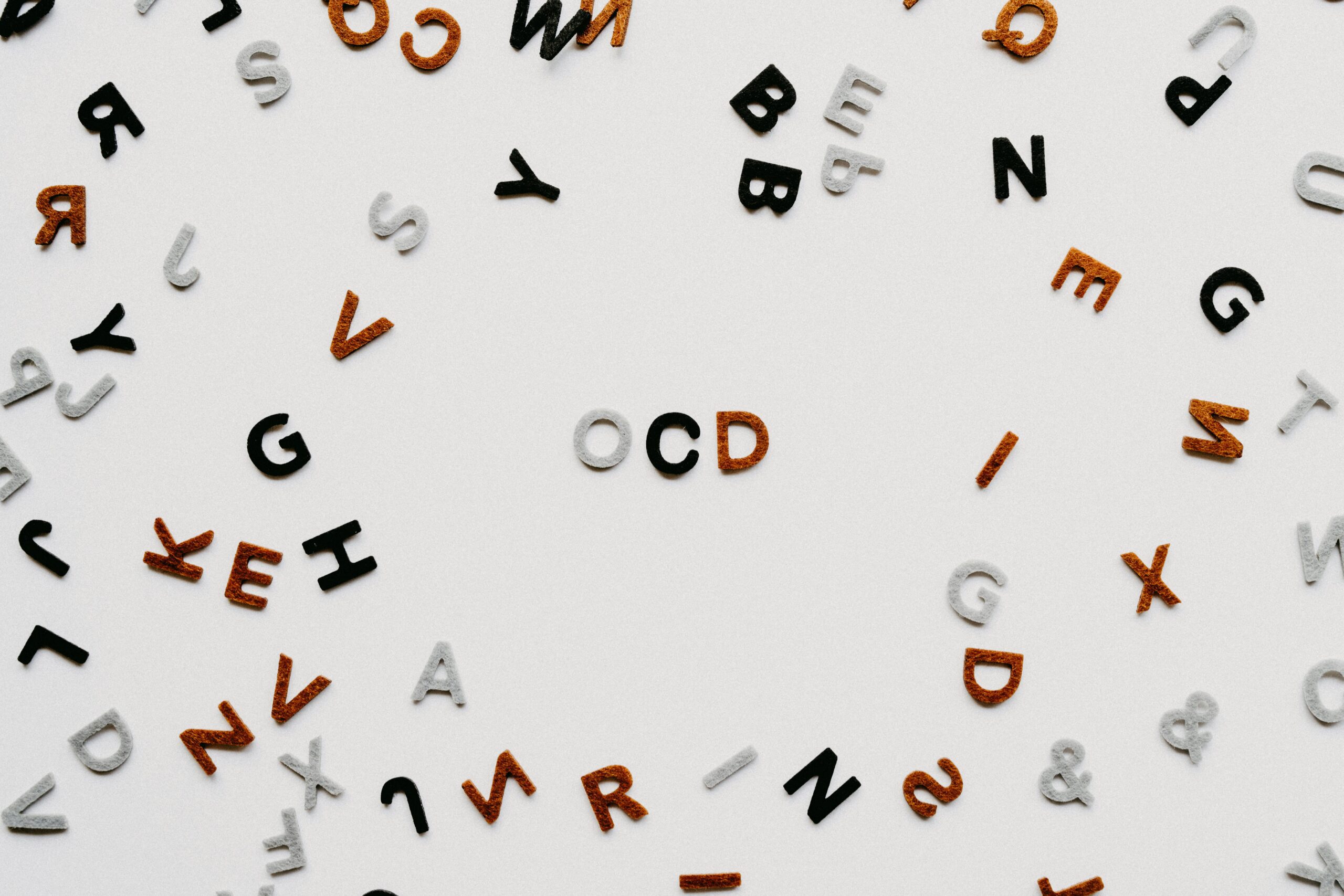 Letters spelling "OCD"