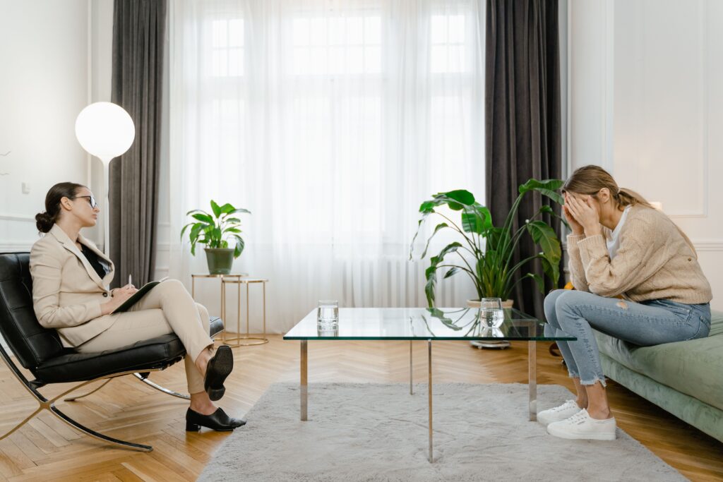a woman in a therapy session